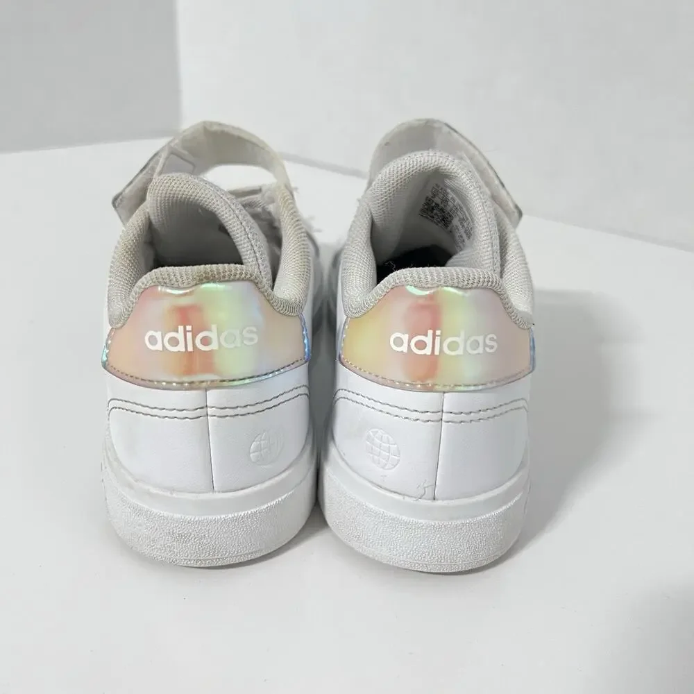 Adidas Children's Girls Grand Court 2.0 - Cloud White/Iridescent Size 2